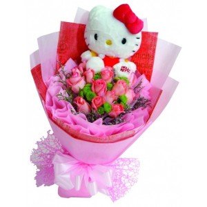 (BP1) 1 PCS MEDIUM KITTY & SOAP FLOWERS RM150