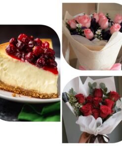 (BC5) Roses & 1 slice cake