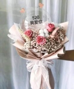 520C (FRESH ROSE & BABY BREATH)